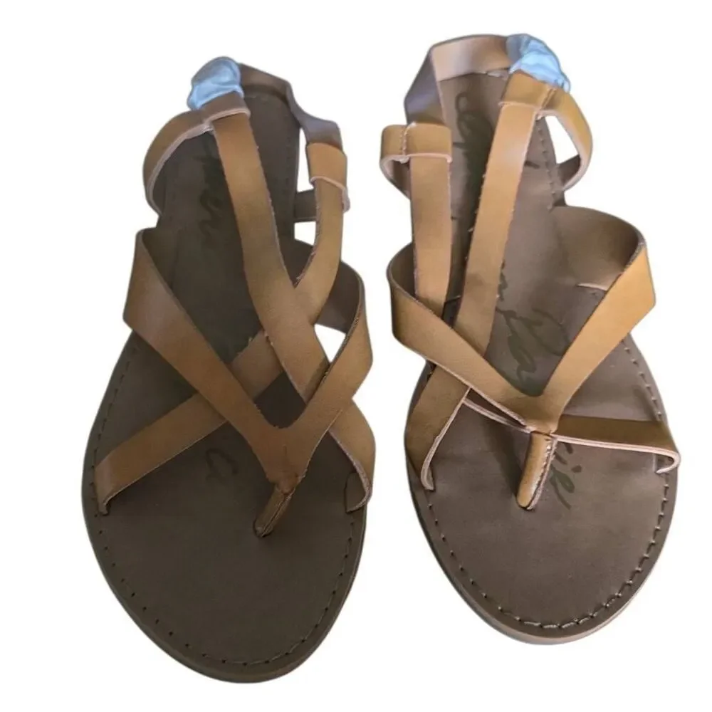American Rag cie Women's Size 7 Dk Tan Strappy Ankle Buckle Sandals